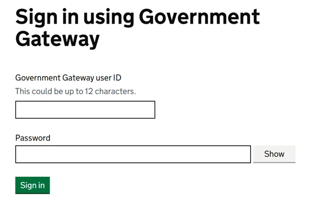 Government Gateway login